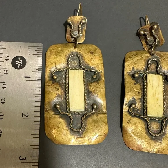 Vintage Brazilian earrings with real ivory detail - Picture 12 of 14